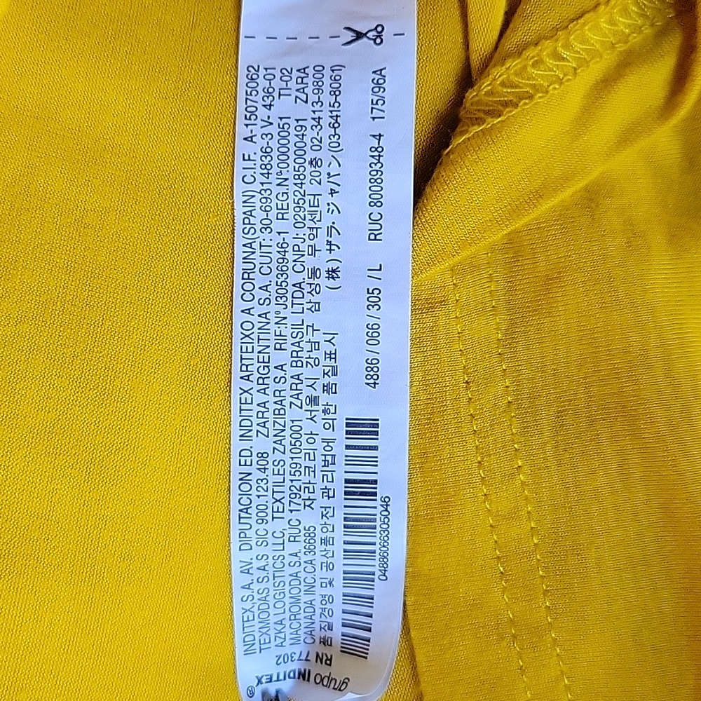Zara Vneck, sunflower yellow blouse, size L - Picture 9 of 14